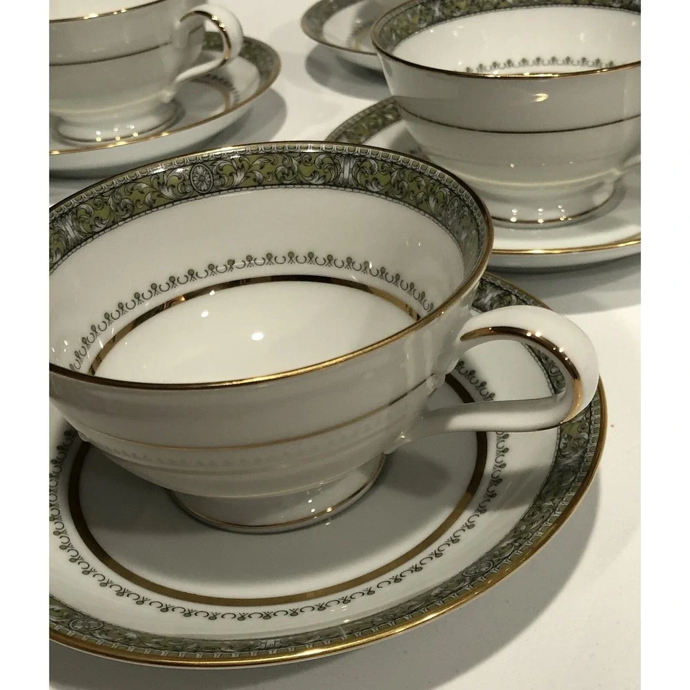 Noritake THURSTON 6871 Cup & Saucer‎ Set Lot of 5 Excellent Condition